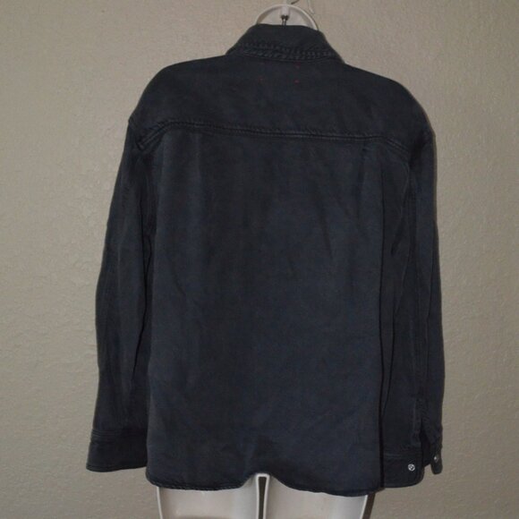 NWT $238  Xirena Almost Black Gia Denim Button Down Blouse Shirt - Picture 6 of 7